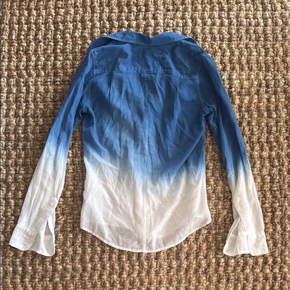 Frank & Eileen Barry Blue and White Ombre Button-Up Shirt - Picture 4 of 6